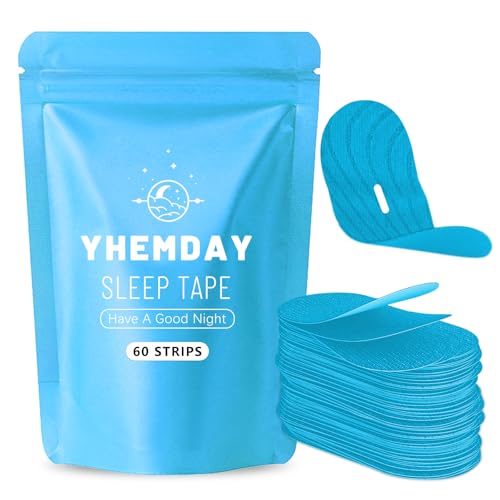 Yhemday Mouth Tape for Sleeping(Blue 60)- Comfortable & Hypoallergenic - Promote Nasal Breathing