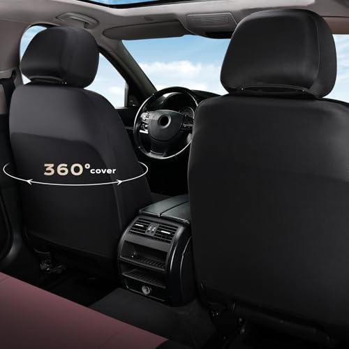Image of Coverado Car Seat Covers 2-Pack, Luxury Front Seat Covers, Automotive Car Seat Protectors, Pink Driver Seat Covers Universal Fit for SUVs, Trucks, Sedans