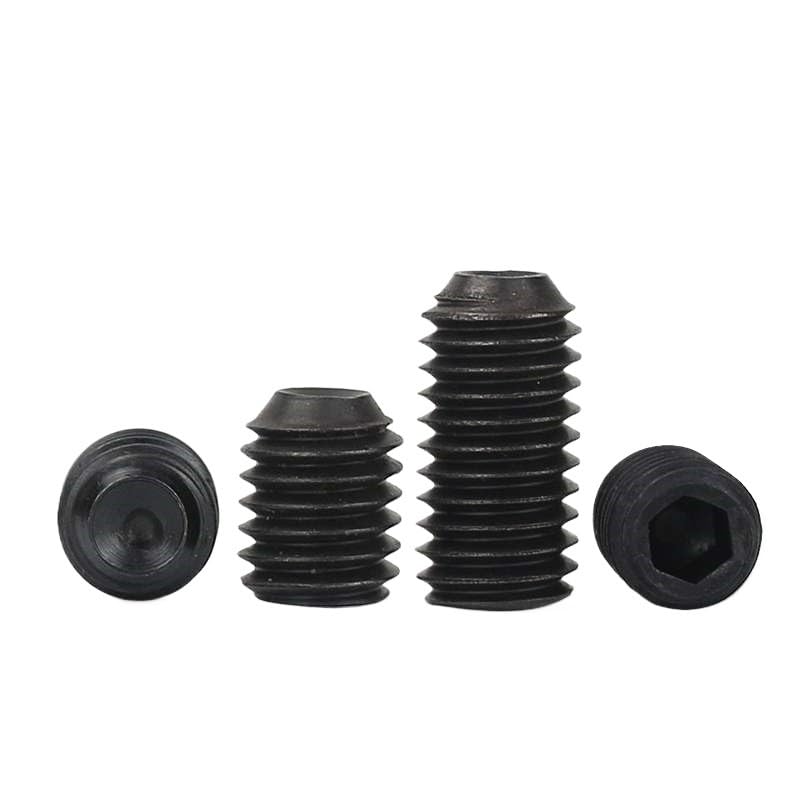 10/50 Sztuk M2 .5 M3 M4 M5 M6 M8 DIN916 Czarny Gatunek 12.9 Stal Stopowa Sześciokątne Gniazdo Allen Cup Point Śruba Dociskowa Zestaw Śrub(30mm,M6 50pcs)