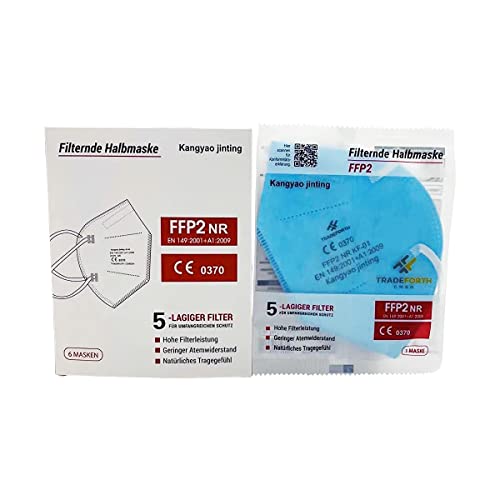 Tradeforth GmbH 20x Blau - FFP2 in Schutzmaske, einzeln verpackt, 5 Lagig - Zertifiziert CE2841 Cover