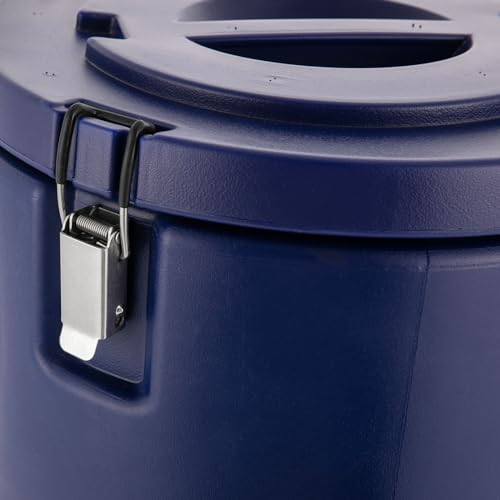 Insulated Beverage Dispenser, 5 Gallon Stainless Steel Hot & Cold Drink Dispenser with Faucet & Handles, Water Container Beverage Server for Coffee, Iced Tea, Milk (Blue)