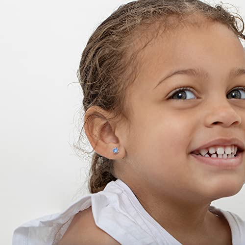 925 Sterling Silver 4mm Round CZ Prong Set Screw Back Earrings for Toddlers & Young Girls - Simple and Lovely Stud Earrings for Little Girls - Affordable yet Quality Earrings Beautiful Birthday Gift2