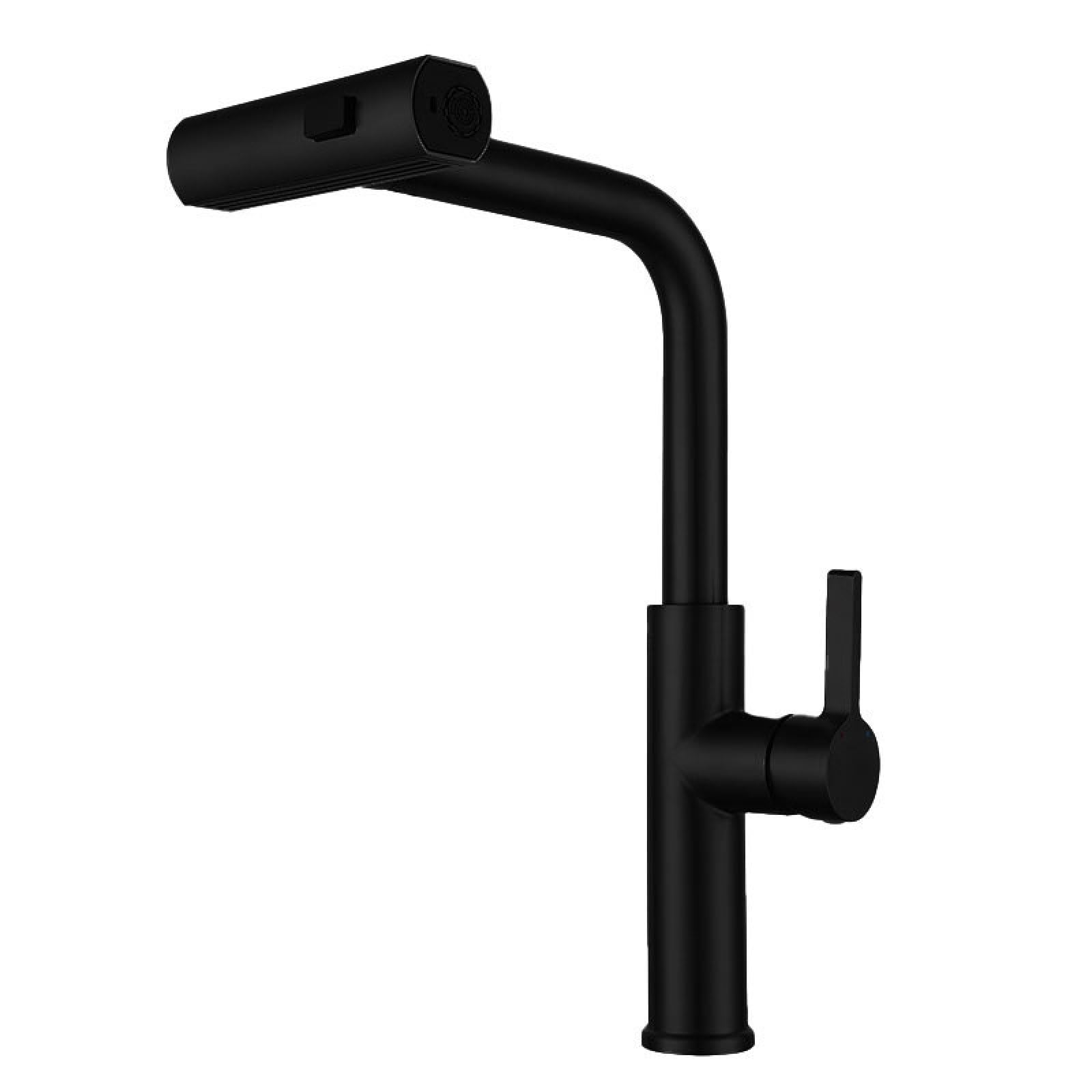 Fanjubei Black Kitchen Pull-Out Waterfall Hot And Cold Water Faucet,