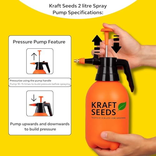 Image of Seeds 2L Spray Pump for Plants | Garden Sprayer with Adjustable Brass Nozzle | Plastic Water Spray Bottle for Gardening, Car & Bike Wash | Leak-Proof Plant Watering Pump