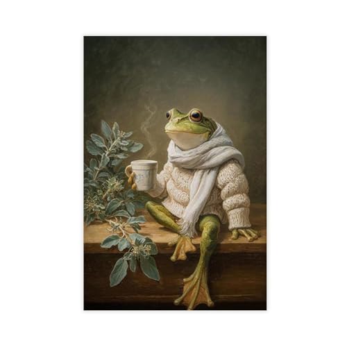 Toile grenouille rétro de qualité supérieure, art mural de salon
