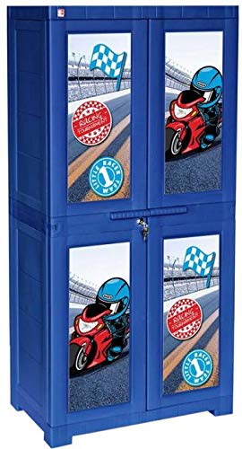 Image of Cello Big Little Racer Kids Plastic Cabinet Blue,2 Door