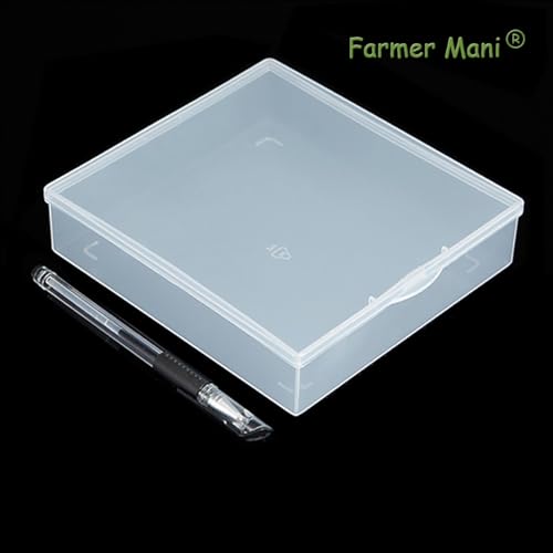 Image of Clear Polypropylene Rectangle Beads Storage Containers Box (5.87 x 6.34 x 1.5 inch) with Lid for Collecting Small Items, Beads, Game Pieces, Business Cards, Crafts Accessories