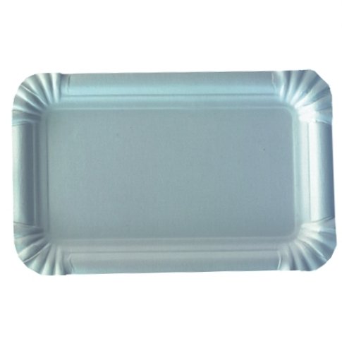 250 Teller, Pappe eckig 7 cm x 14 cm weiss Pappteller Cover