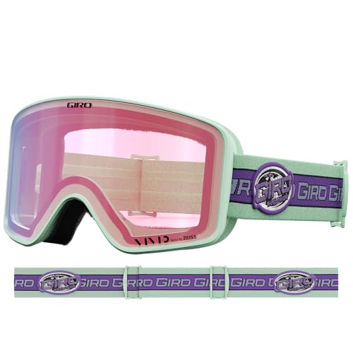 Image of Giro Method Ski Goggles - Snowboard Goggles for Men, Women & Youth - Space Green Retro Sport Strap w /VIVID Smoke /VIVID Infrared Lenses