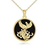LUHE Sterling Silver Phoenix Necklace for Women 18K Gold Plated Rising Phoenix Pendant - Animal Jewelry Gifts