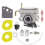 Chacarbtu 753-08323 Carburetor & AC04122 Fuel Line Kit for Troy-Bilt TB6044XP TB685EC TB635EC TB685EC 4 Cycle String Trimmer with 753-08319 Primer Bulb