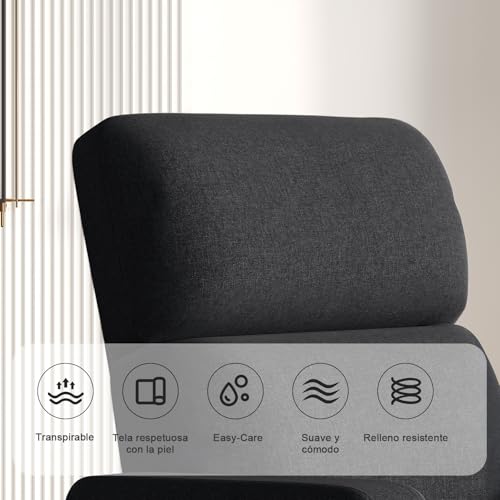 Miniatura 7 de Devoko Sillón Relax Reclinable Eléctrica, Reclinable Ergonómica 90 -165 , Silla Reclinable Con Respaldo Y Reposapiés Ajustable, Sillón Para Ancianos Salón Oficina, Con Bolsillos Laterales, Gris