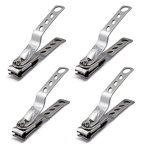 ZHome Nail Clippers with 360-Degree Rotating Head - Stainless Steel Fingernails and Toenails Cutter 4PCS