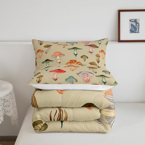 Image of Feelyou Mushroom Wild Stuff Comforter Set Full Size Kids Boys Girls Bedding