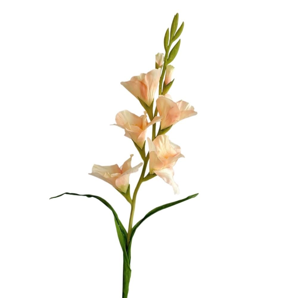Huffa Champagne Sword Orchid Artificial Flower - Realistic Decorative Ornaments For Living Room And Floral Landscaping(Champagne)