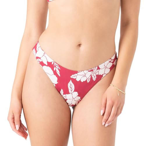 Roxy Women's Scoop Cheeky Bikini Bottoms, Berry, Medium