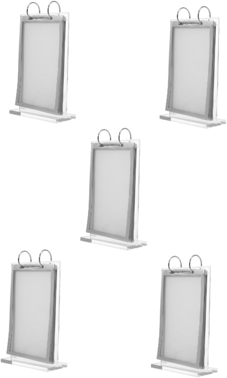 5pcs Menu Display Stand Flip Display Menu Holder Sign Holder Poster Stand Tabletop Acrylic Base