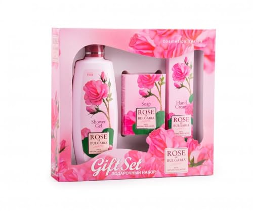 ROSA DI BULGARIA - Confezione regalo – Gel doccia, sapone naturale, crema mani.