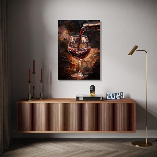 Impressions sur toile decoration interieure cuisine motif de vin rouge