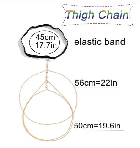 MODRSA Silver and Gold Thigh Chain Jewelry - Sexy Rhinestone Leg Jewelry for Women3