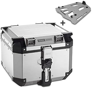 Zestaw aluminiowych topcase Ducati Hyperstrada 13-15 Givi Monokey OBK42A srebrny wraz z aluminiowym wspornikiem