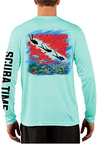 GAMEFISH USAMen's UPF 50 Long Sleeve Microfiber Moisture Wicking Performance Fishing Shirt Scuba Diving
