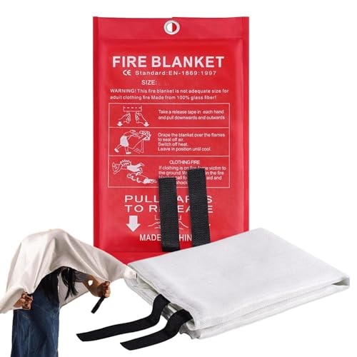 Eastuy Couverture Anti-feu | Couverture Pliante Ignifuge pour Ignifuge,Fournitures de sécurité de Camping pour Les Voyages, la Voiture, Le Camping, Le Barbecue, la Cuisine