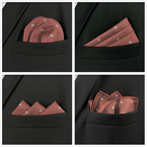 S&W SHLAX&WING Lot De 5 Mouchoirs De Poche Pour Hommes De 32cm Mouchoirs Formels Pour Costumes Mariages Smokings Couleurs Et Motifs Assortis No.43 – vue 5