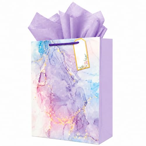 Image of Gift Bags Medium Size | Paper Bags for Gifting | Return Gift Bags with Rope Handles | Birthday, Wedding, Baby Shower & Christmas | Pack of 10 | 9 x 12 x 3.5 Inch