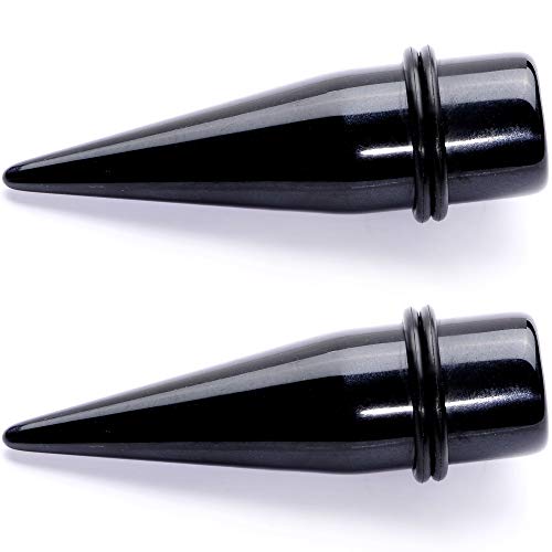 Body Candy Unisex Ear Gauges Stretching Kit Straight Tapers for Stretched Ears Black Acrylic Taper Set3