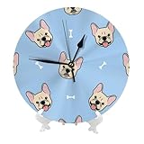 Matériau de qualité : (veuillez noter que ce produit ne contient pas de batterie). Fabriquée en PVC de qualité supérieure, cette jolie horloge murale bleue bouledogue français est un choix durable et dynamique. Son design assure une rétention durable de la couleur, ce qui en fait une horloge murale élégante pour n'importe quelle pièce