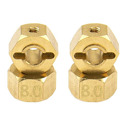 Vgoohobby Brass 12Mm Wheel Drive Hex Hub Adapter With Pins Counterweight Compatible With Axial Scx10 90046 Tamiya Cc01 D90 Redcat Gen7 1/10 Rc Crawler Car (Thickness: 8Mm) #TOP4