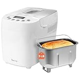 Davivy Bread Maker Machine with 2 Dough Kneading Paddles,15-in-1 Automatic Large Capacity Bread Machine Nonstick Bowl For Bread, Jam& Yogurt, 3 Loaf Sizes and 3 Crust Settings