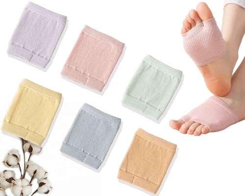 CHUNFO Womens No Show Socks Half Palm Toe Topper Liner NonSlip Seamless Loafer Heel Sock Cotton Size 5-11 5 & More Pairs