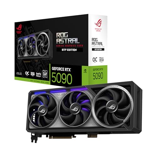 ROG Astral GeForce RTX™ 5090 BTF OC Edition Gaming Graphics Card (PCIe® 5.0, 32GB GDDR7, HDMI®/DP 2.1, 3.8-Slot, Detachable Graphics Card high Power (GC-HPWR) Adapter Withstand up to 1000W, 4 Fans) by Asus - Used condition - CA$5323.29