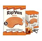 Rip Van Wafels Dutch Caramel & Vanilla Stroopwafels, Healthy Snacks, Non-GMO, Low Calorie, Low Sugar (3g), Office Snacks, Keto Friendly, 12 Count