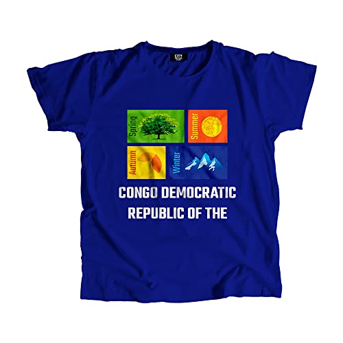 T-shirt Congo République Démocratique bleu roi résistant et confortable pour homme et femme