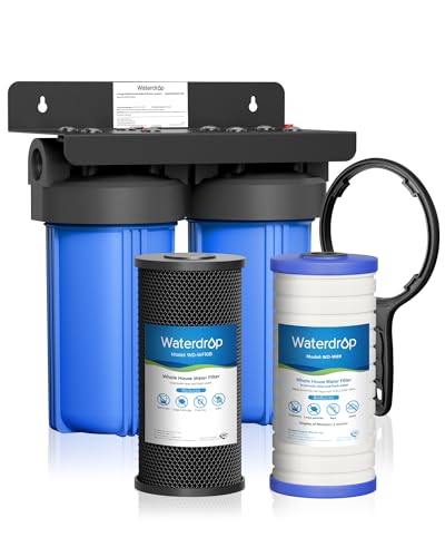 Waterdrop 2 Stage Whole House Water Filter System, with Carbon Filter and Sediment Filter, 5-Stage Filtration, Highly Reduce Chlorine, Taste, Odor, 5 Micron WD-WHF21-BG, 1