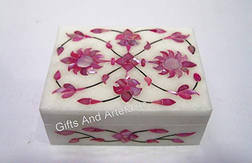 Boîte à bijoux en nacre avec incrustations marbrées blanches, idée cadeau - 3