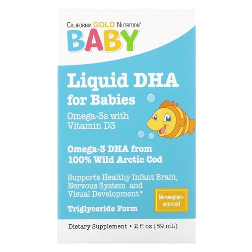 California Gold Nutrition, ベビー用DHA、ビタミンD3配合オメガ3、1,050mg、59ml（2液量オンス）