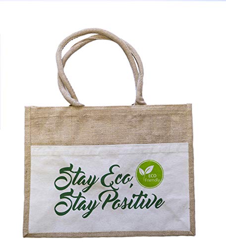 PowerLocus Sac en jute de courses réutilisable, super cadeau pour les femmes, 13x18cm Sac fourre-tout en toile Cover
