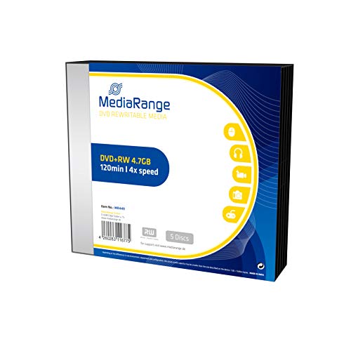 5 Stück Nein MediaRange 4.7GB, DVD+RW, 5 Pack 4,7 GB 5 Pezzi - DVD+RW vergini (DVD+RW, 5 Pack, 4,7 GB, DVD+RW, 5 Pezzo(i), 4X, CD)
