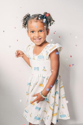 Image of monica + andy Short Sleeve Let's Dance Dress, Organic Cotton Playwear Clothes for Girls, Kids, Toddler & Infant Sizes