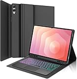 Wineecy Hülle Tastatur für Samsung Galaxy Tab S11 Ultra 14.6 Zoll 2025 Tablet SM-X936B/ SM-X930, 3-Zonen 7-Farben Beleuchtung, Smart Touchpad, Abnehmbare Magnetische Bluetooth QWERTZ Tastatur