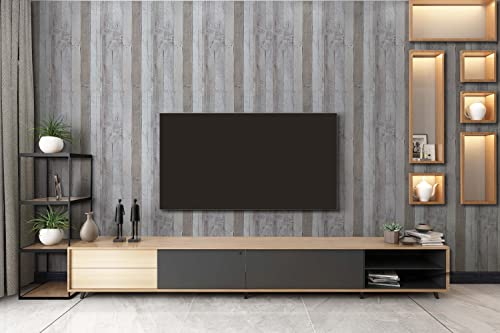 Kukantst Distressed Wood Wallpaper Wood Peel And Stick Wallpaper 17.71” X 472”Removable Vintage Wood Plank Wallpaper Look Shiplap Self Adhesive Decorative Wall Covering Cabinet Shelf Drawer Liner #TOP7
