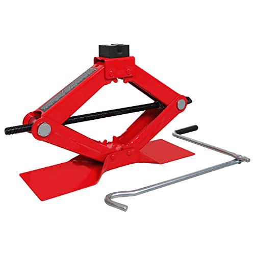 TCE AT10152S4U Torin Portable Steel Scissor Jack with S04 Engineering PVC Saddles: 1.5 Ton (3,000 lb) Capacity, Red by TCE - Used condition - Image 6