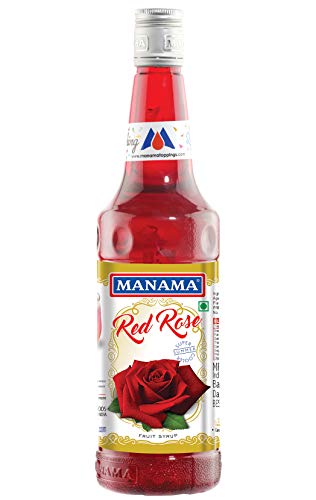 Image of Manama Red Rose Syrup | Mixer for Mocktails, Cocktails, Drinks, Juices, Beverages | Non Alcoholic Mix 750ML Bottle