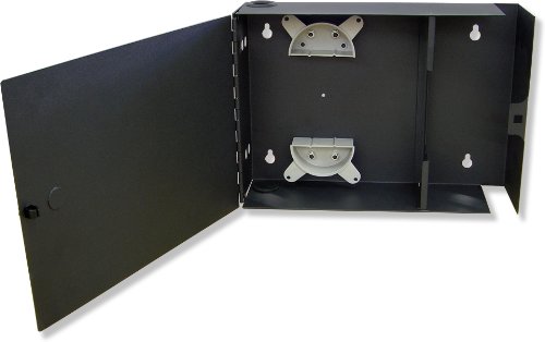 Lynn Electronics Fiber Optic Wall Mount Enclosure Box, holds 2 LGX footprint panels or modules for a maximum capacity of 48 fibers,Black