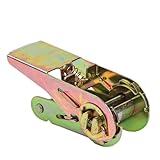 2,5 cm lange Schnalle aus Aluminiumlegierung, robuster Spanngurt mit Knöchelverschluss für Gepäck, Werkzeugkästen, 0,8 Tonnen sicherer Zug, schwarz