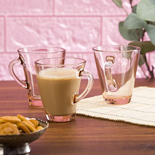 Image of Pasabahce Penguen Mug from House of Pasabahce The Original Pasabahce from Turkey, Pink Transparent Penguen Mugs, 170 ml in Set of 6 Pcs, Perfect fit for Tea /Coffee.